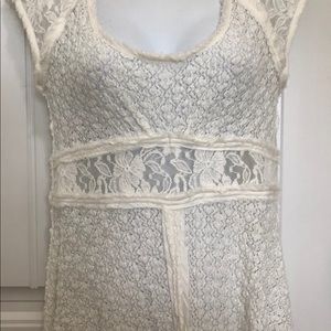 Free People Ivory Lace Top